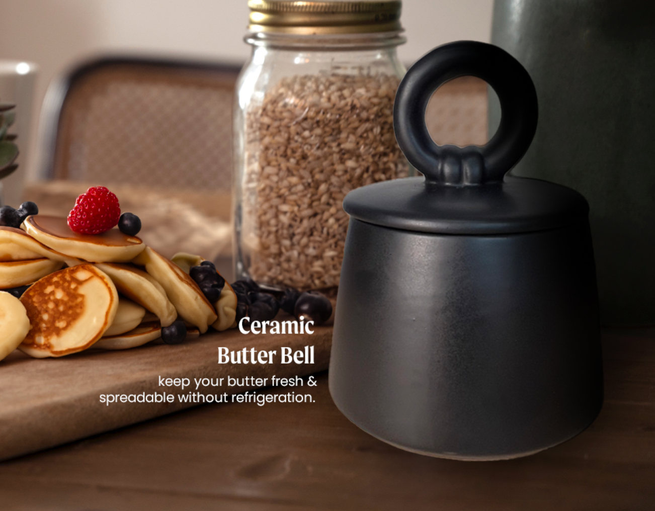 The 554 Butter Crock in Jet